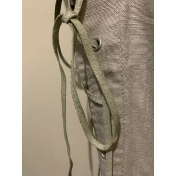 Mur Mur Khaki Vest 100% Linen Zip Up - Picture 6 of 12